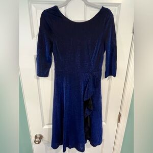 Berylove Navy Blue Women's Dress Glitter